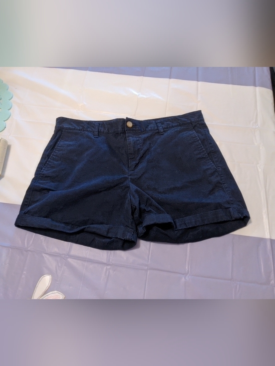 GAP Pants - Vtg Gap Women 12 Blue Kackis By GAP Girlfriend Shorts Cuffs Pockets Soft